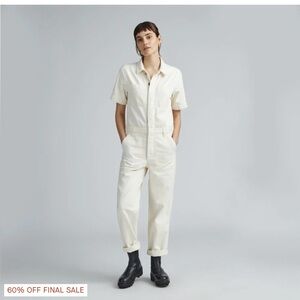 Everlane Super Soft Jean Coverall in Cream, Size 0